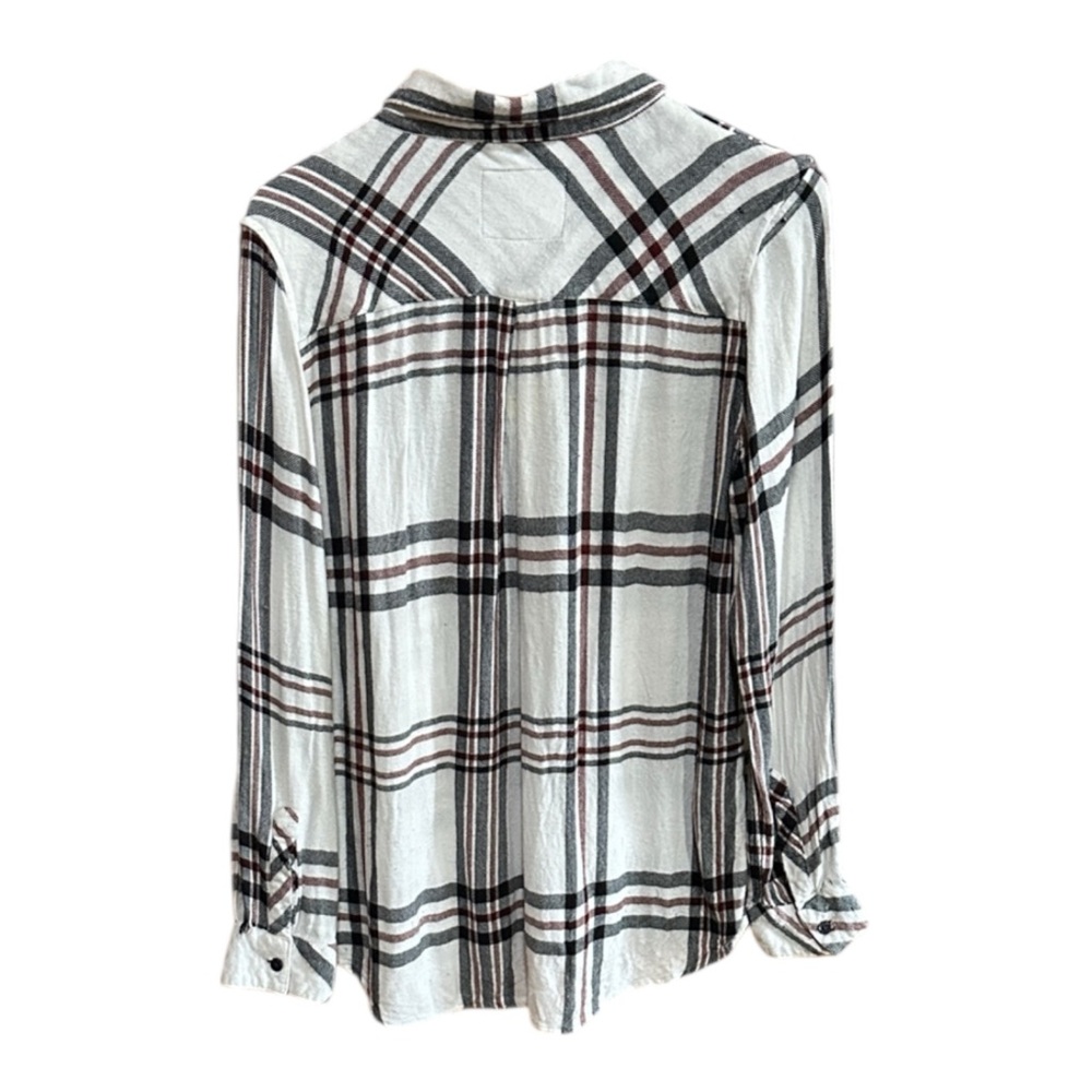 RAILS Hunter Plaid Button Front 90’s Grunge Distressed California Flannel Shirt - Picture 3 of 12